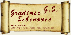 Gradimir Sibinović vizit kartica